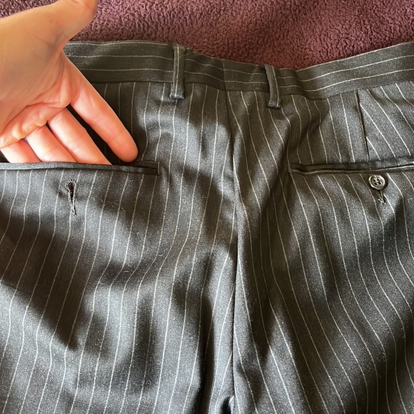 J.CREW Legacy 3 Piece Suit Pinstripes Charcoal Wool 40S - Picture 14 of 16